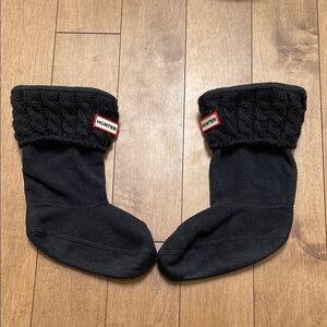 Hunter boot sock insert Kids Recycled 6 Stitch Cable L (US1-3) black
